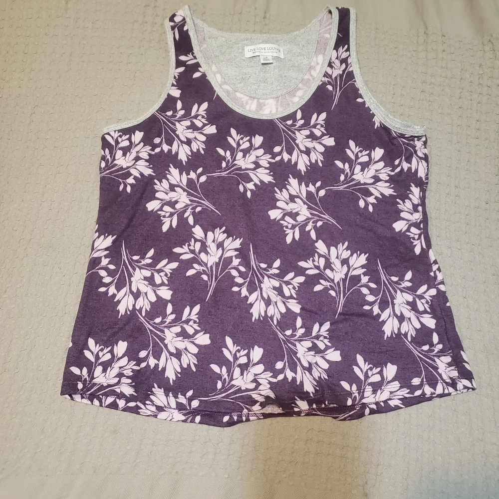 Live Love Lounge Karen Neuburger Purple Floral Pajama Set Large